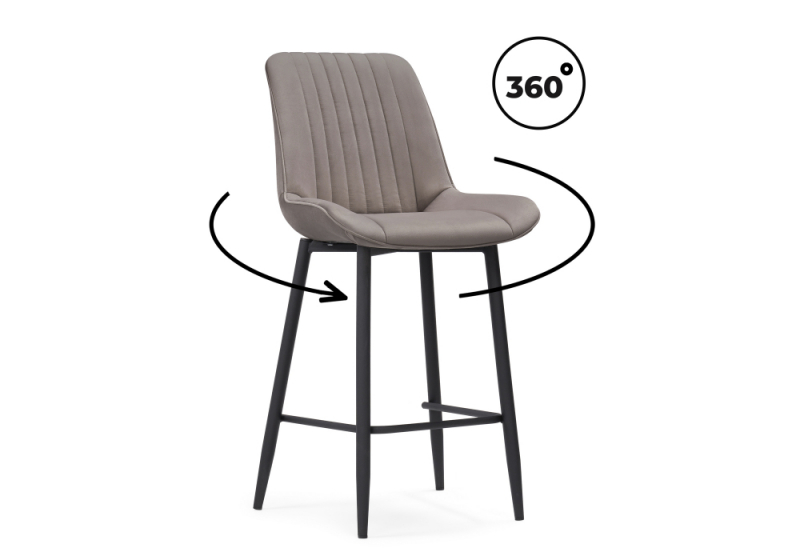 Барный стул Седа К крутящийся латте / черный (50x58x102). 