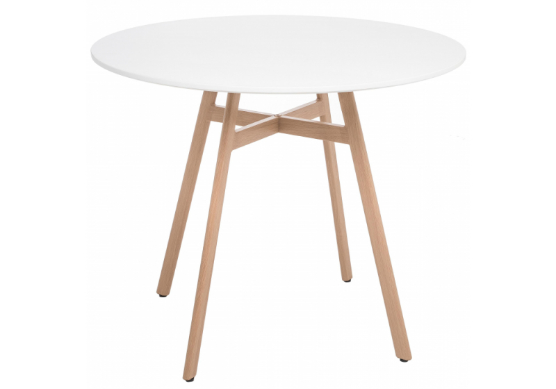 Стол деревянный Skandi 90 белый (90x73). 