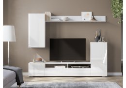 Готовая гостиная Oluwande белый / белый глянец (213x34,6x170)