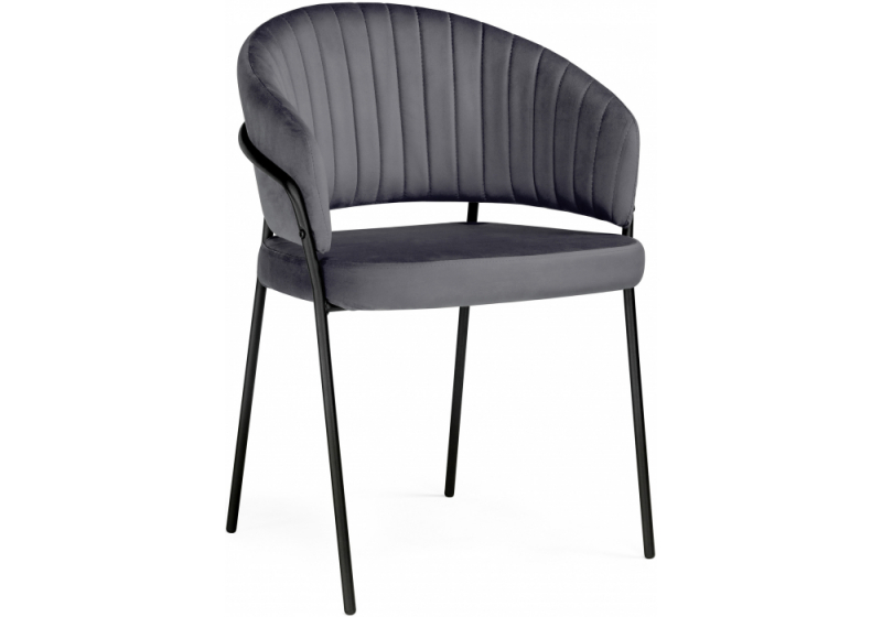 Стул на металлокаркасе Лео антрацитовый brendy stone 28 / черный (56x52x80). 