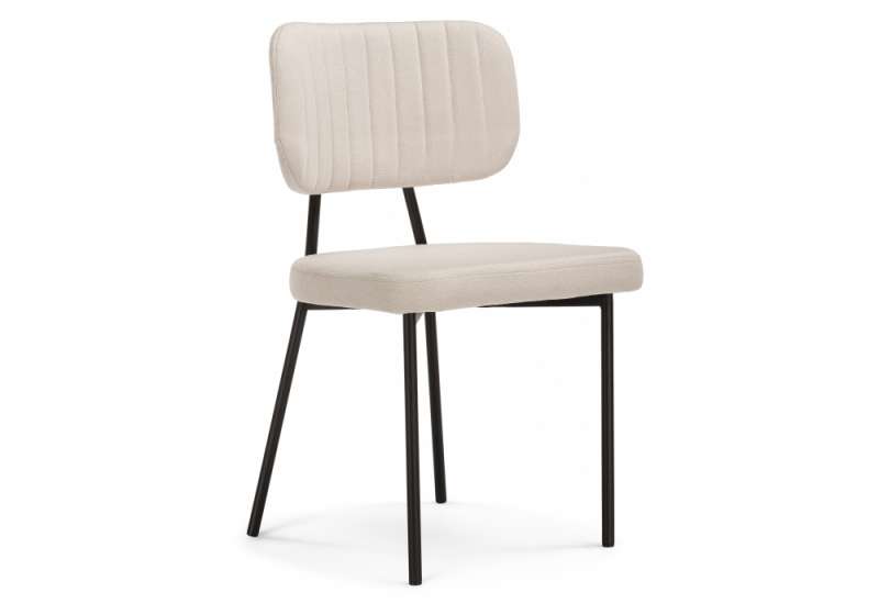 Стул на металлокаркасе Вакао бежевый / черный (46x50x83). 