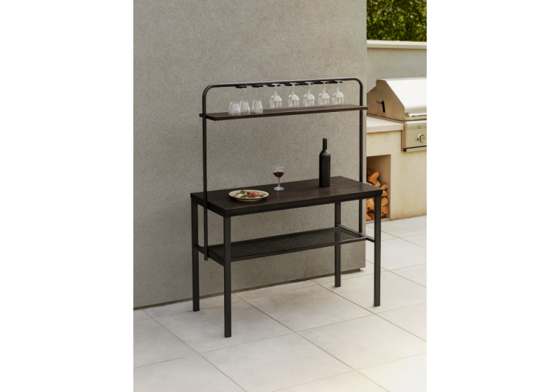 Барный стол Сари 120х50х171 дпк графит / черный (125x50x171)