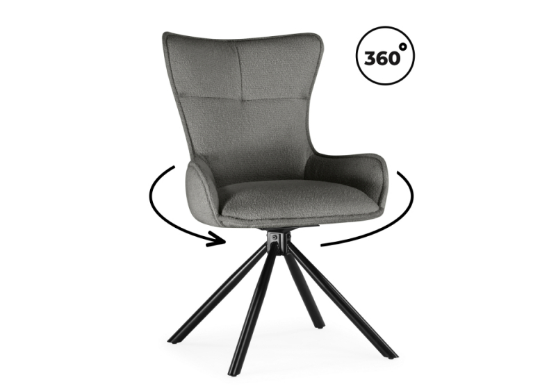 Стул на металлокаркасе Chicago light gray / black (55x55x87). 