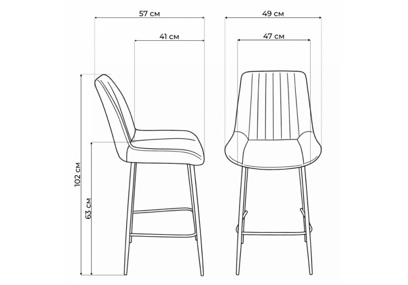 Барный стул Седа темно-серый (zd 995) / черный (49x57x102)